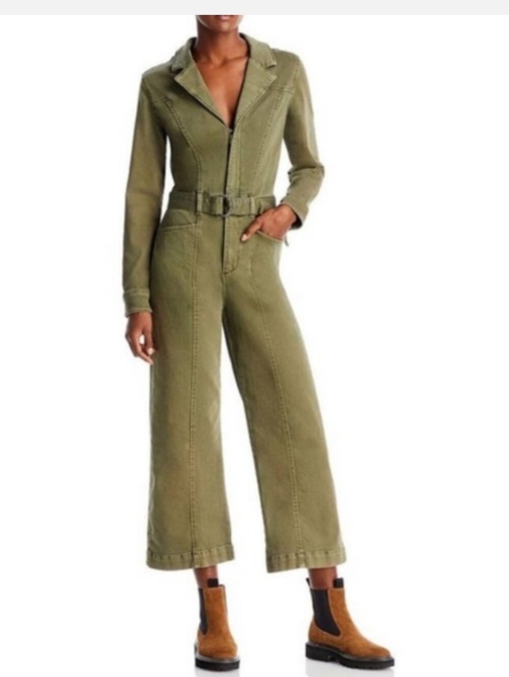 Jason Wu Olive Green Utility Belted Jumpsuit
